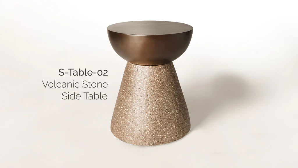 S-Table-02 Volcanic Stone Table - A Story of Resilience and Beauty
